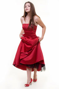Red Prom Dresses - Halter Bubble Dress