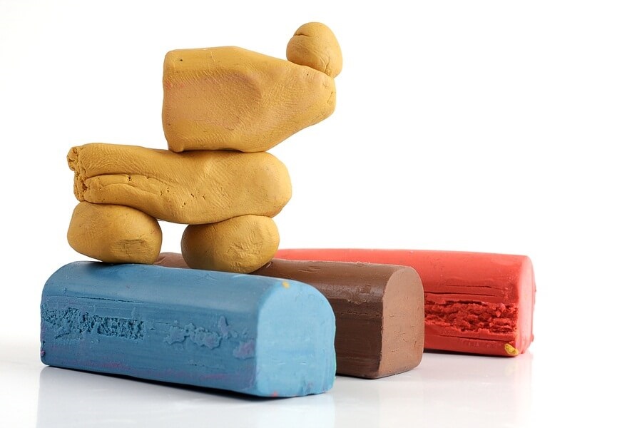 Stack of colorful sculpting clay