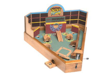 tabletop game, wooden pinball