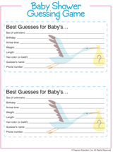 Baby Shower Guessing Game