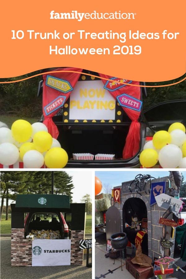 Pinterest Collage of Trunk or Treating Ideas 2019