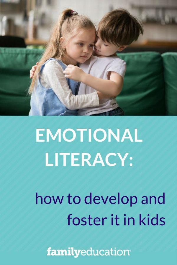 pinterest graphic of kids learning about emotional literacy