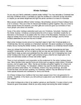 Winter Holidays Worksheets
