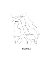 Georgia State Map with Physiography