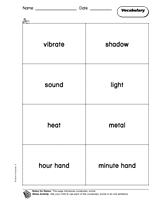 Sound, Light, and Heat: Vocabulary 1
