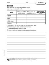 Sound: Vocabulary