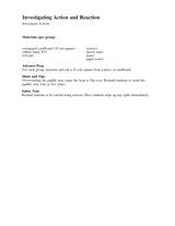Investigate Activity: Investigating Action and Reaction