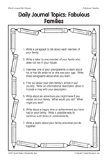 Daily Journal Topics: Fabulous Families