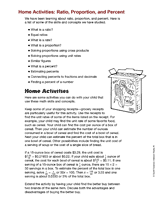 Home Activities: Ratio, Proportion, and Percent