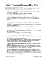 Writing Prompts and Literature Ideas: 1990s