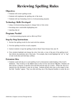 Reviewing Spelling Rules
