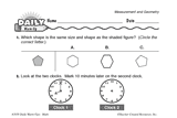 Math Warm-Up 109 for Gr. 1 & 2: Measurement & Geometry