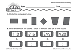 Math Warm-Up 110 for Gr. 1 & 2: Measurement & Geometry