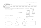 Math Warm-Up 139 for Gr. 1 & 2: Measurement & Geometry