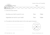 Math Warm-Up 181 for Gr. 1 & 2: Graphs, Data & Probability