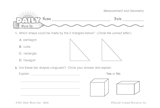 Math Warm-Up 117 for Gr. 3 & 4: Measurement & Geometry