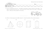 Math Warm-Up 134 for Gr. 3 & 4: Measurement & Geometry