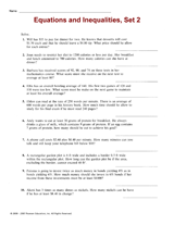 Equations and Inequalities, Set 2