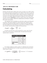 Calculating