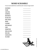 Curious George Word Scramble