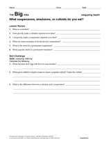 What Suspensions, Emulsions, or Colloids Do You Eat?