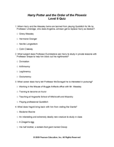 Harry Potter and the Order of the Phoenix: Quiz 2 (Advanced)
