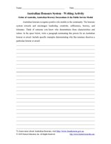 Australian Honours System – Writing Prompt