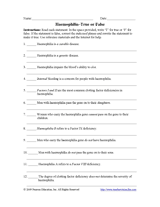 Haemophilia – True or False