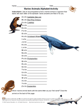Marine Animals Alphabet Activity