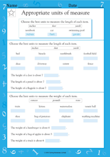 Appropriate Units of Measure (Grade 3)