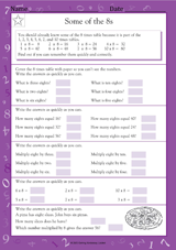 Multiplication Facts: Some of the 8s