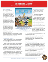 Brothers at Bat: The True Story of an Amazing All-Brother Baseball Team Curriculum Guide
