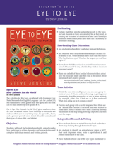 Eye to Eye: How Animals See the World Educator's Guide